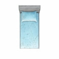 thumbnail image 1 of Ambesonne Blue Fitted Sheet & Pillow Sham Set, Heart from Droplets Rain, Twin, Blue, 1 of 3