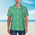 thumbnail image 2 of Disketp Hawaiian Shirts for Men,Bulldog Puppy Flower Print Mens Casual Short Sleeve Button Down Shirts Beach Shirt, 2 of 7