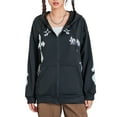thumbnail image 3 of Oversized Zip Up Hoodie for Women, Long Sleeve Hooded Sweatshirt Coat With Pockets Streetwear, 3 of 10