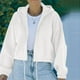 thumbnail image 5 of Female Zip Hooded Sweatshirt Polyester Fiber Pure Color Loose Female Zip Up Hoodie for Working for School ANGGREK Otros, 5 of 6