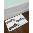 thumbnail image 2 of Motorcycle Bath Mat, Illustration of Three Motorcycles Freedom Transport Risky Extreme Sports Theme, Non-Slip Plush Mat Bathroom Kitchen Laundry Room Decor, 29.5 X 17.5 Inches, Orange Black, Ambesonne, 2 of 2