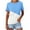 Sky Blue, variant on Womens Tops Plus Size Women's Summer Color Matching Round Neck Short Sleeved Top Short Sleeved Round Neck Top/shirt