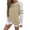 Light Khaki, variant on Women Stripe Splice Long Sleeve Crew Neck Shirt