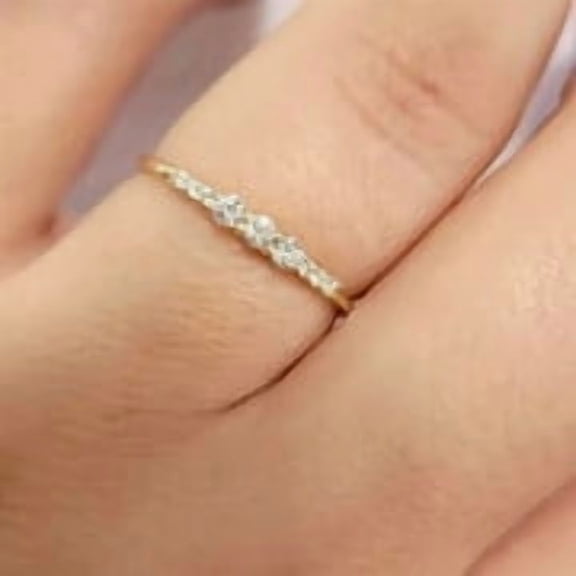 Surprise Gift For Your Special One 0.55 Cts Simulated Diamond Midi Style Ring 14k Yellow Gold Plated Silver Women's Fancy Jewelry