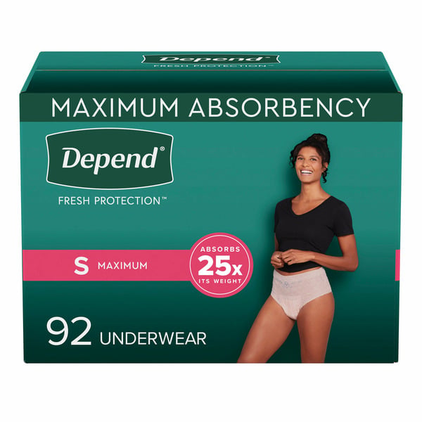 2 x Brand New Depend Women's Maximum Absorbency Underwear, Small