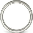 thumbnail image 2 of Titanium/Ss Titanium Polished With Sterling Silver Inlay Stone Finish Center Grooved Band (Size 8) Made In China tb83-8, 2 of 5