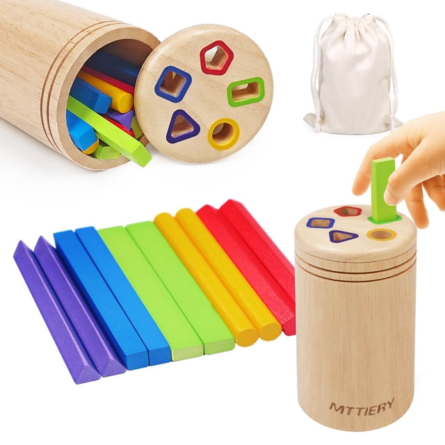 Juguete de clasificación de colores Montessori de madera para niños de 3 años
