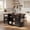 54.9" Black, variant on Homy Casa Farmhouse 53.7" Rolling Kitchen Island with Storage Cabinet, Sliding Barn Doors, Wood Top Storage Cart