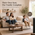 thumbnail image 3 of Snugway Kids Recliner Chair, Faux Leather Toddler Armchair with 2 Cup Holders & Side Pocket, Cream, 90lbs Capacity for 1+ Years Old, 3 of 11