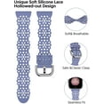thumbnail image 5 of TOYOUTHS Compatible with Fitbit Versa 2 Bands for Women, Lace Silicone Strap for Fitbit Versa/Versa Lite Edition Watch Stretchy Flower Hollow-out Breathable Sport Wristband,Lavender, 5 of 7