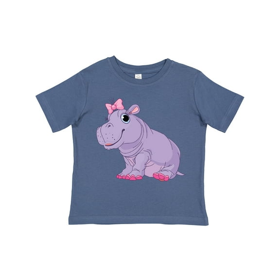 Inktastic Cute Purple Hippo Girls Toddler T-Shirt