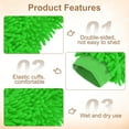 thumbnail image 4 of Chenille Microfiber Car Wash Mitts 9.8" x 7.9" Scratch Free Wash Gloves Absorbent Double Sided Plush Cleaning Drying Mitts for Car Washing Home Green, 4 of 7