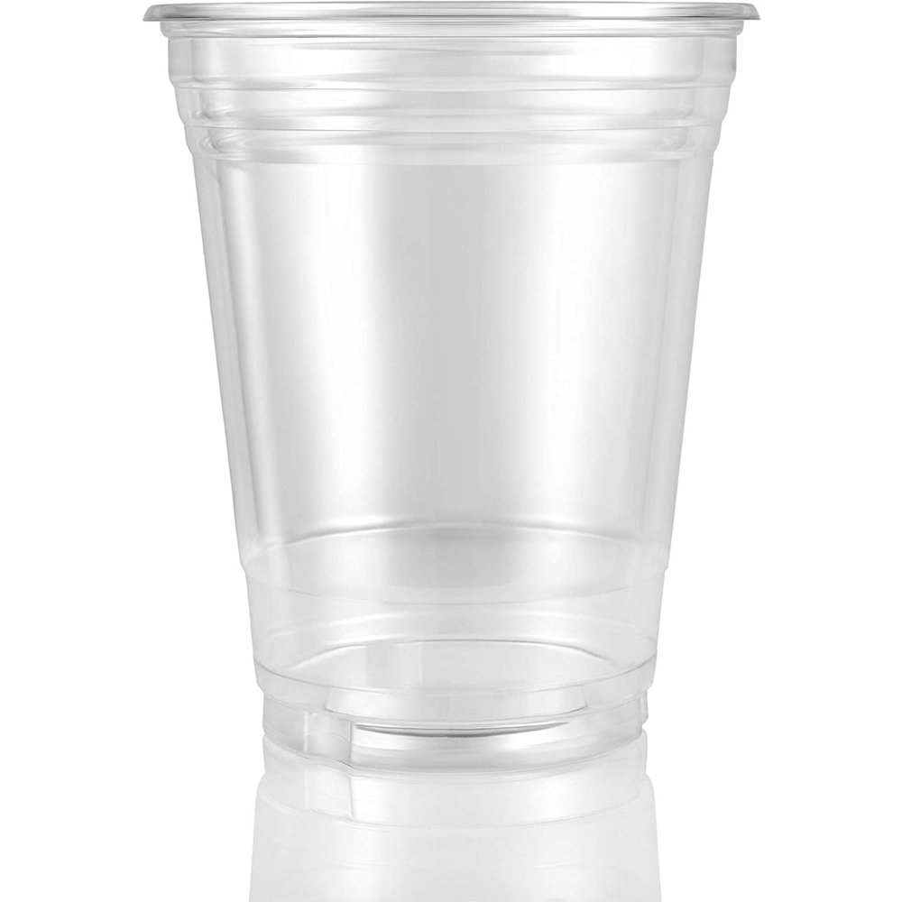 100 Count Disposable Plastic Cups, Crystal Clear, Durable PET 18 oz. BPA Free