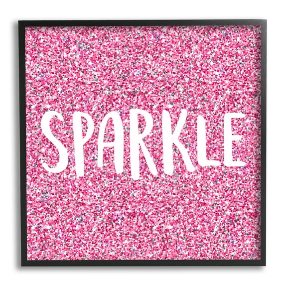 Stupell Industries Glam Pink Sparkle Pattern Phrase Inspirational Painting Black Framed Art Print Wall Art