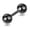 black 1.2*6*4, variant on Screw Ball Back Piercing Stud Stainless Steel Balls Ear Stud Barbell Earrings-black 1.2*6*4