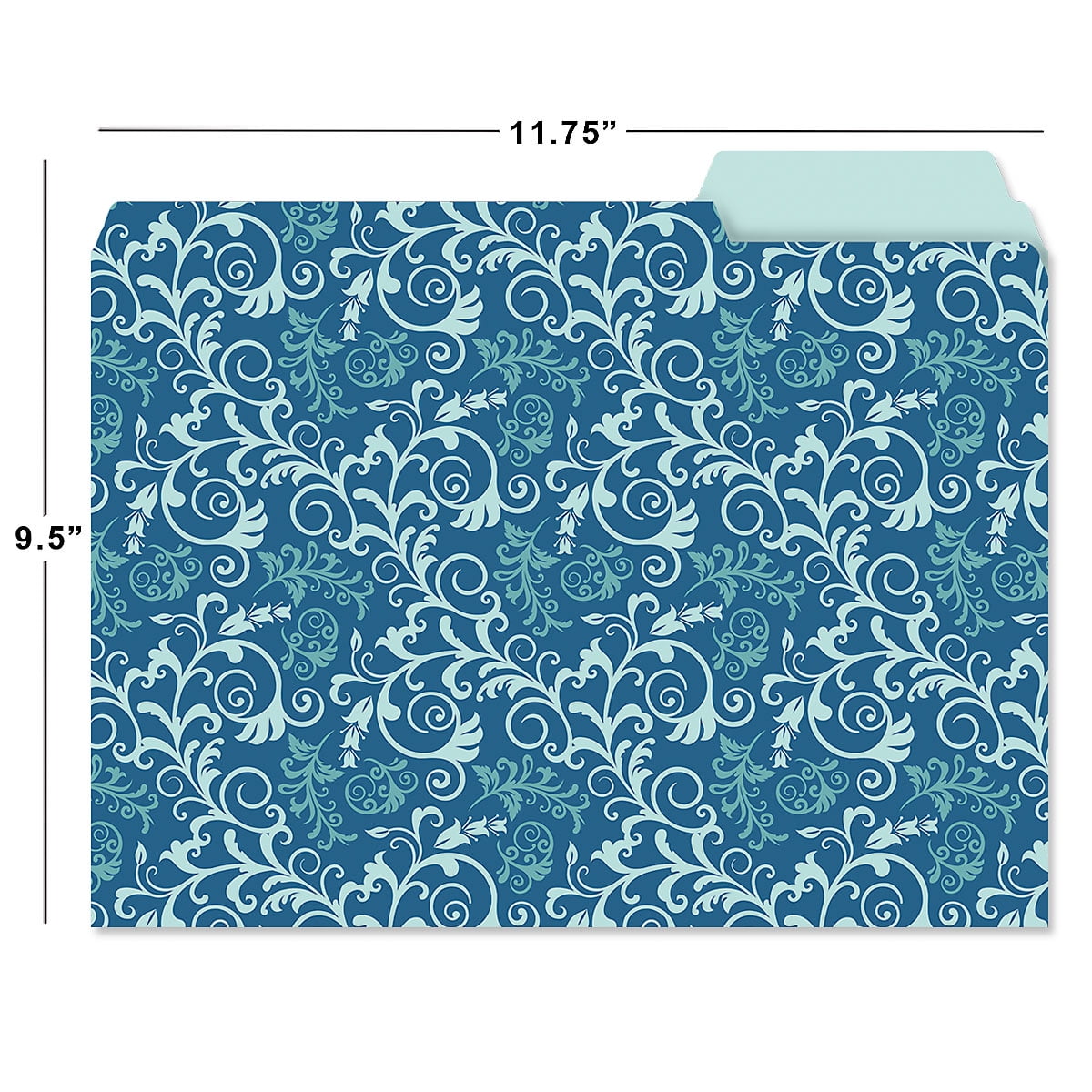 Current File Folders, Coastal Blues, Staggered Tabs, 9-1/2 x 11-3/4, Set of 24