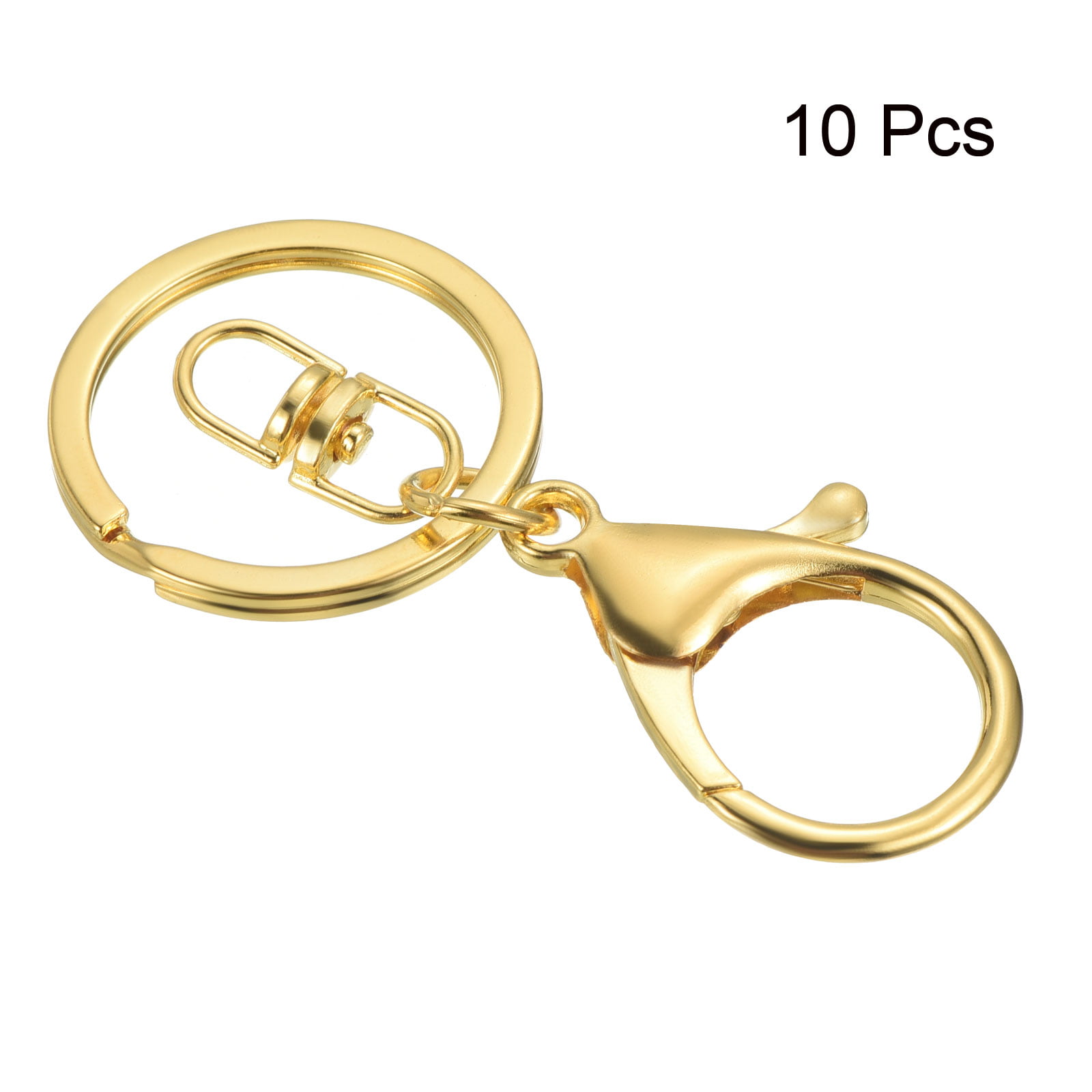 Honbay Pack of 20 Zinc Alloy Key Chain Ring with Lobster Clasps and  Extension Chain, Key Ring Loop Key Holders with Flat Split Ring and Chain  KC Gold