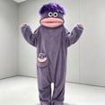 thumbnail image 2 of Funny Big‑Mouth Monster Adult Onesie Pajamas, Coral Fleece One‑Piece Cartoon Cosplay Costume Loungewear Party, 2 of 5