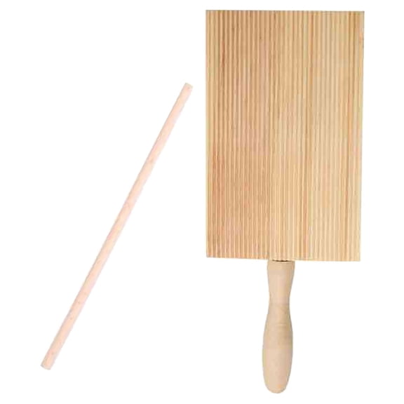 BRIGHTFUFU 1Set Wear Resistant Wooden Pasta Maker Board Khaki Gnocchi Paddle Kitchen Tool