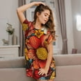 thumbnail image 3 of Naloa Colorful Vintage Floral Pattern Print Women Nightgowns,Womens Loungewear,Short Sleeve Sleepwear,Comfy Ladies Nightdress, 3 of 6