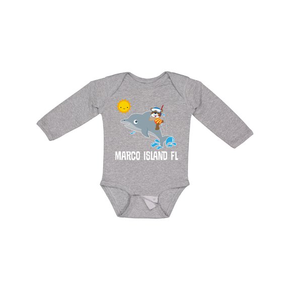 Inktastic Marco Island Florida Vacation Boys or Girls Long Sleeve Baby Bodysuit