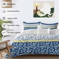 thumbnail image 4 of Blue Yellow Bedding 3 Piece Duvet Cover Set California King, Botanical Floral Motifs Wildflower Striped Soft Microfiber Comforter Cover with Zipper Closure & Pillowcases, FadeResistant Quilt Cover, 4 of 9