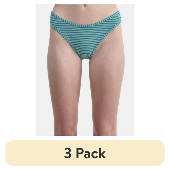 (3 pack) No Boundaries Cotton Thong Panty, Women’s and Women’s Plus, Sizes S-XXXL