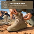 thumbnail image 4 of NORTIV 8 Men's Wide Toe Box Work Tactical Boots | Barefoot low drop leather military boots with side zipper for hiking, motorcycle riding and combat Pikes, 4 of 10