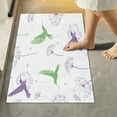 thumbnail image 2 of Yayeee Bath Rug for Bathroom Floor Non Slip Contour Fluffy Soft Absorbent Mat, 20"x24", Purple Birds, 2 of 7