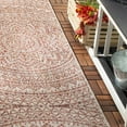 thumbnail image 4 of SAFAVIEH Courtyard Josiah Geometric Indoor/Outdoor Runner Rug, Light Beige/Terracotta, 2'3" x 14', 4 of 7