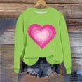 thumbnail image 5 of Fznquz Valentines Day Sweatshirts for Women Love Heart Graphic Plus Size Outfits Crew Neck Cute Green Spirng Outfits S, 5 of 5