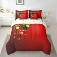 thumbnail image 2 of Manfei Chic Xmas Ball 7pcs Bedding Comforter Set,Merry Christmas Queen Bedding Sets,Red Green Gold Queen Sheet Sets For Girl,Microfiber Bedroom Decor Reversible, 2 of 8