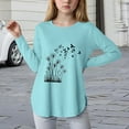 thumbnail image 2 of Povozer Girls Shirts Long Sleeve Fashion Girls Casual Long Sleeve T Shirts Kids Crewneck Tops Fashion Tees for 7-8 Years,Mint Green, 2 of 4