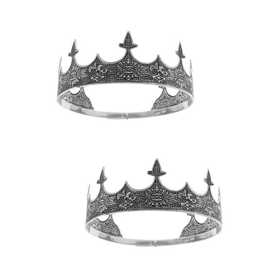 MLINS Set of 2 Medieval Crown for Men Metal Lightweight