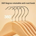 thumbnail image 6 of 10 Pack Wooden Hangers Suit Hangers Premium Natural Finish Home Coat Hangers 2024 NEW, 6 of 9