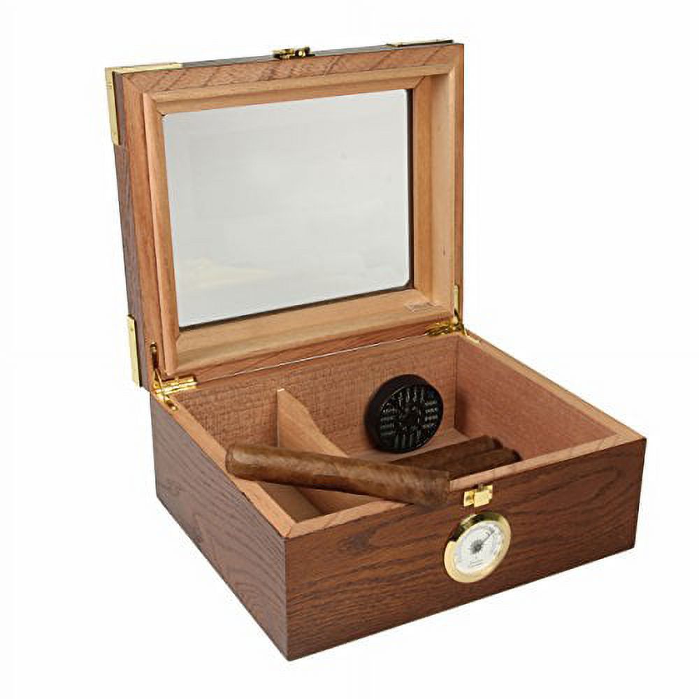 Deluxe Glass-Top Humidor (20-50 Cigars) , Fathers Day Gift