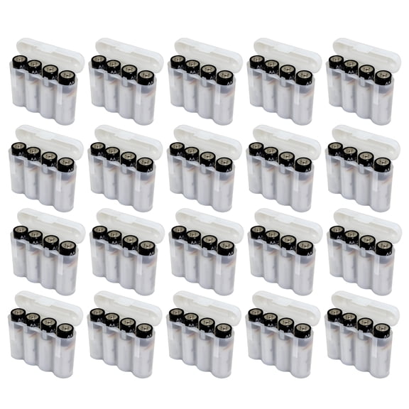 EBC Battery 20 White Plastic AA AAA Battery Holder Box Storage Cases