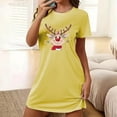 thumbnail image 4 of TMOYZQ Nightgowns for Women Cute Christmas Print T Shirt Dresses Casual Short Sleeve Loose Fit Lounge Shirt Dress Nightgowns on Sale Clearance 2025, 4 of 5