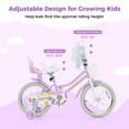 thumbnail image 6 of Costway 18 Inches Kids Bicycle w/ Basket Doll Seat Colorful Streamers Training Wheels Purple, 6 of 10