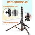 thumbnail image 4 of HPZZ Phone Tripod, 70" Selfie Stick Tripod Stand Cell Phone Tripods with Remote Phone Holder Carry Bag, Aluminum Alloy Selfie Stick Tripod, Compatible with iPhone Samsung GoPro Smartphone, 4 of 7