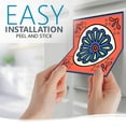 thumbnail image 2 of Mi Alma Removable Vinyl Floral Blue Red Backsplash Tile Stickers, 24pcs, 2 of 11