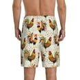 thumbnail image 3 of Easygdp Colorful Roosters Men's Short Pajama Pants, Sleep Shorts, Household Pants, Casual Pants with Pockets - Medium, 3 of 9