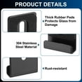 thumbnail image 3 of 6Pcs Metal Mirror Holder Clips, Large Mirror Hangers with Rubber Pads, Black, 3 of 6