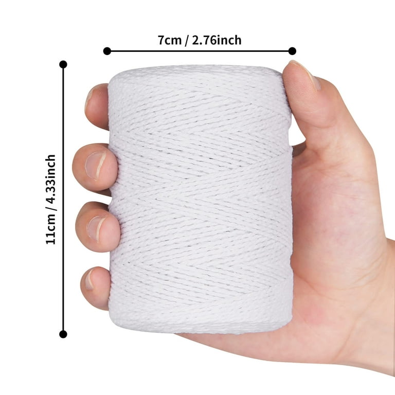 White Cotton Butchers Twine - 656 Feet 2MM Thick String, Kitchen Cooking  Bakers Twine Rope for Meat and Roasting, Natural Twine String for Crafts  Gardening, Garden Twine, Gift Wrapping Twine 