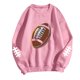 thumbnail image 4 of TaTaai Women Baseball Print Crew Neck Long Sleeve Drop Shoulder Top Hoodie Ladies Spring Autumn Daily Commute Street Wear Soft Comfortable No Fading Machine Washable Stylish Top Gift, 4 of 4