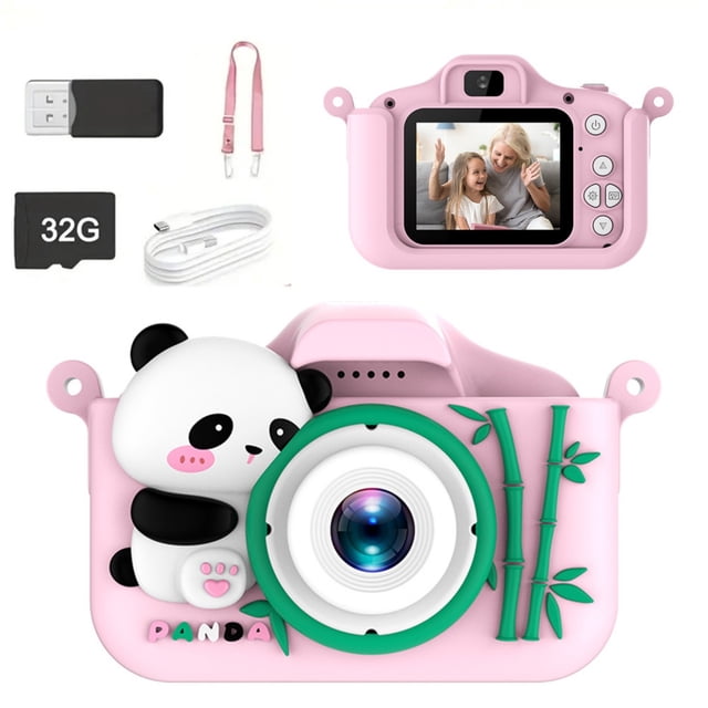 Cámara digital Pisexur para niños, 1080P, con tarjeta de 32 GB, de silicona suave y resistente a los golpes, ideal como regalo de cumpleaños para niñas y niños de 3 a 12 años. Electrónica infantil, o
