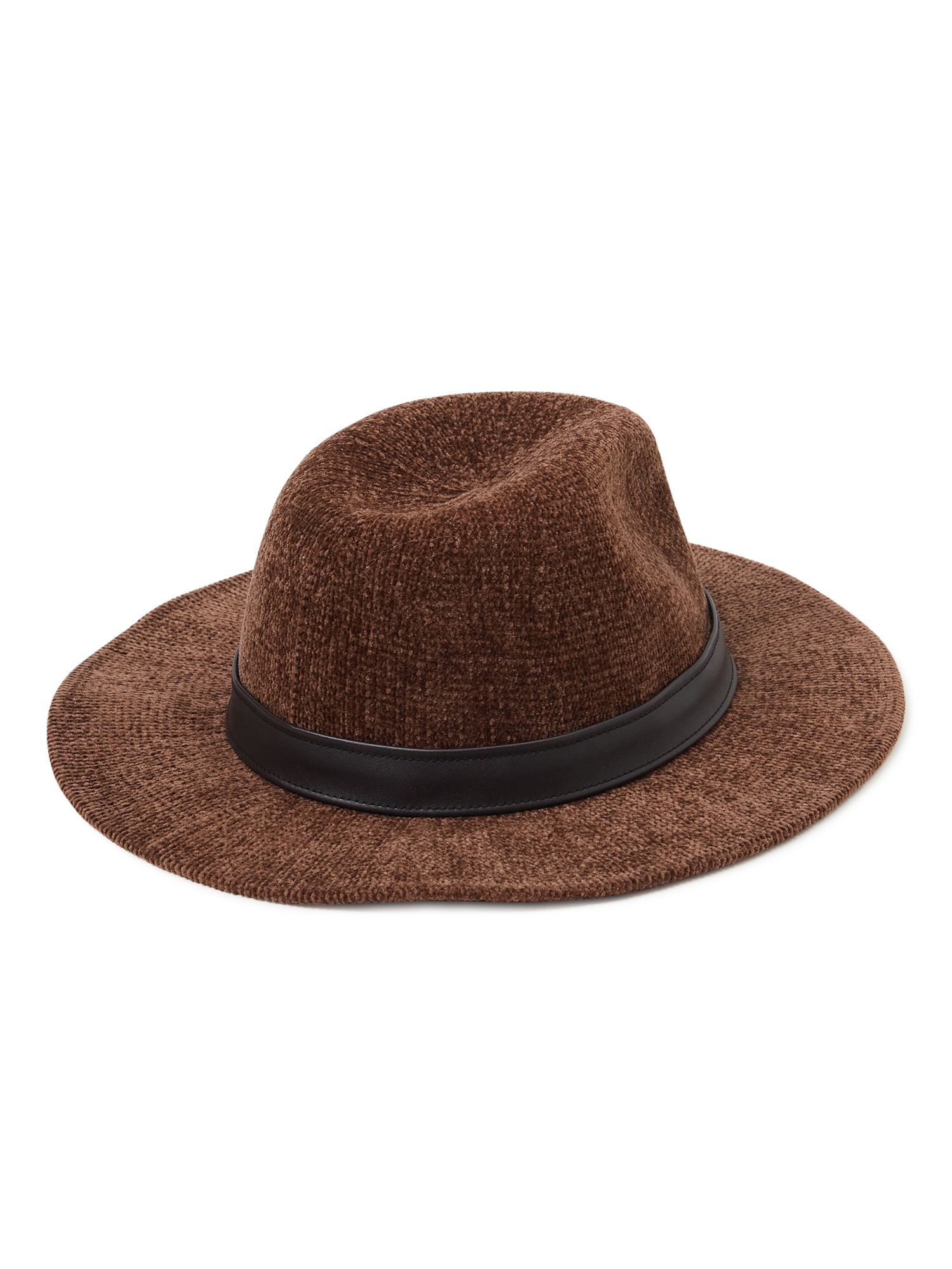Scoop Adult Female Chenille Fedora with Faux Leather Trim - image 2 of 3