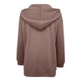 thumbnail image 3 of Hoodies for Women Athletic Pullover Hoodie Travel Outfit Women's Sports Pocket Zipper Solid Color Irregular Casual Hoodie Front And Back Sweater Top Coat, 3 of 3