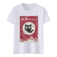 thumbnail image 4 of Womens Anime Cat Ramen Graphic T-Shirts Japanese Funny Graphic Short Sleeve Tees Kawaii Cat Anime Gifts Tops, 4 of 5