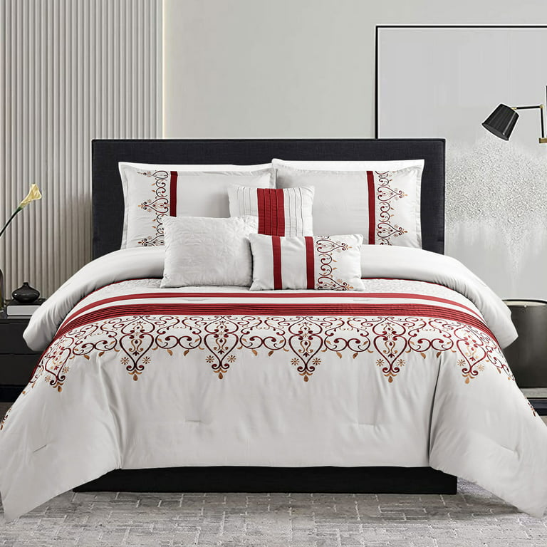 Creative 2-color Embroidery 4Pcs Duvet Cover Bedding Sets - Online  Furniture Store - My Aashis